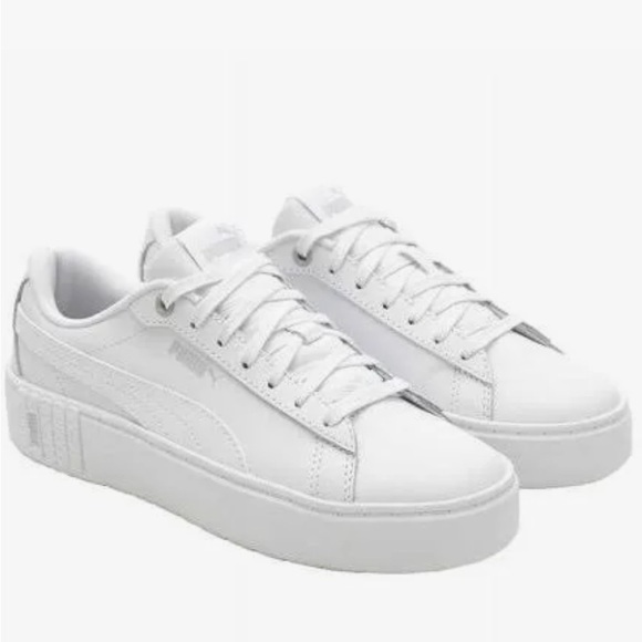 puma smash platform white